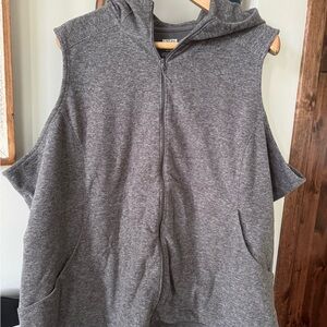 Duluth Trading Company Women’s Gray Fleece Hoodie Vest SZ 4X